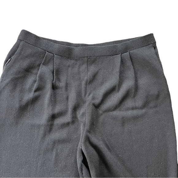 St. John Sport Black Knit Pants Pleats Pockets size 16 - Picture 3 of 6